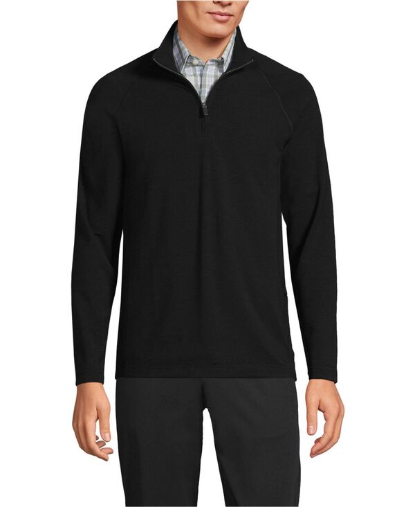 ランズ挙げ句の果て メンズ アウター 編み物・スウェーター ハーフジップ Lands\u0027 End Men\u0027s Long Sleeve Quarter Zip Sweaters Black 黒いこと
