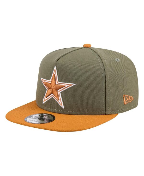 ニューエラ メンズ アクセサリー 帽子 New Era Men's Olive/Brown Dallas Cowboys Two-Tone A-Frame 9FIFTY Snapback Hat Olive Brown オリーブ|ReVida 店