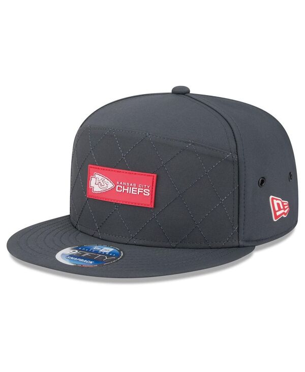 ニューエラ メンズ アクセサリー 帽子 New Era Men's Charcoal Kansas City Chiefs 2025 Sideline Cold Weather Split Panel 9FIFTY Snapback Hat Charcoal チャコール