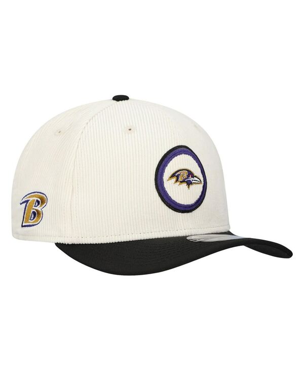 ニューエラ メンズ アクセサリー 帽子 コーデュロイ New Era Men'stone Baltimore Ravens Loyal Corduroy 9SEVENTY Adjustable Hat Stone Black ブラック