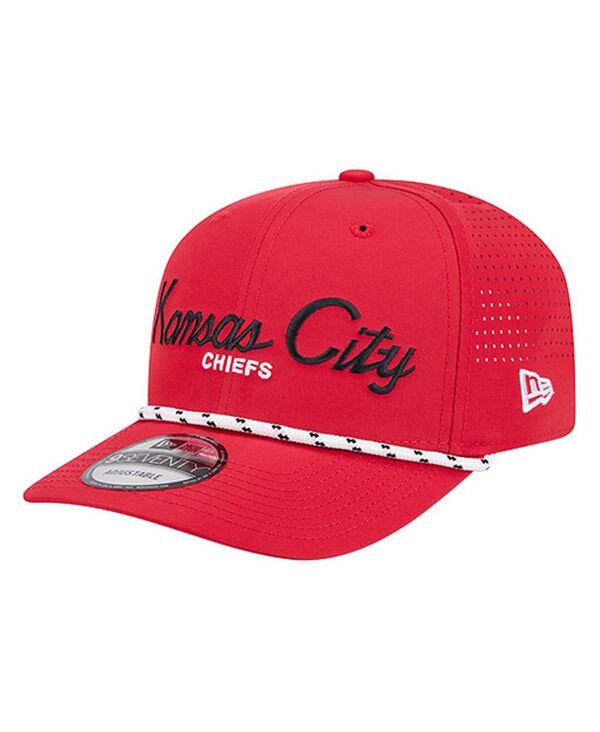 ニューエラ メンズ アクセサリー 帽子 New Era Men's Red Kansas City Chiefscript 9SEVENTY Adjustable Hat Red レッド