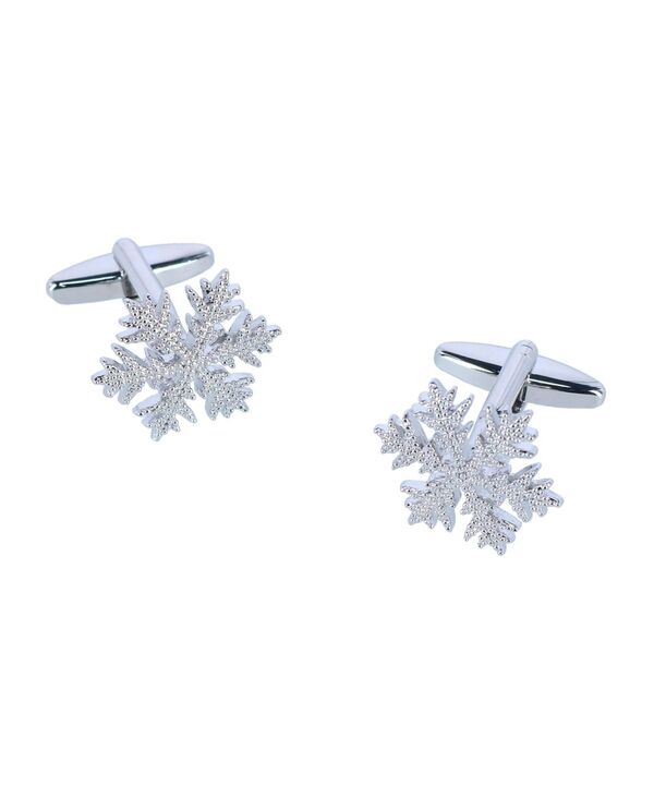トラファルガー メンズ 佩び物 カフスリンク TRAFALGAR Let It Snowflake Novelty Cufflinks (1 Pair) Silver しろがね色