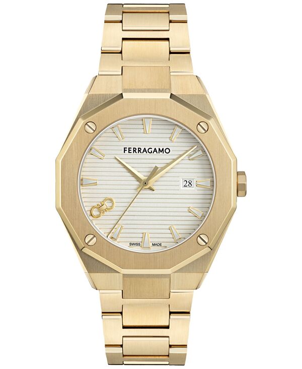 フェラガモ メンズ アクセサリー 腕時計 Ferragamo Men'swiss Edge Gold Ion Plated Bracelet Watch 40mm Ip Yellow Gold イエロー