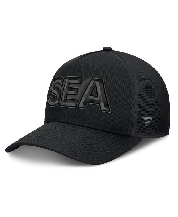 ファナティクス メンズ アクセサリー 帽子 Fanatics Men's Black Seattle Kraken Authentic Proad Team Code Trucker Adjustable Hat Black ブラック|ReVida 店