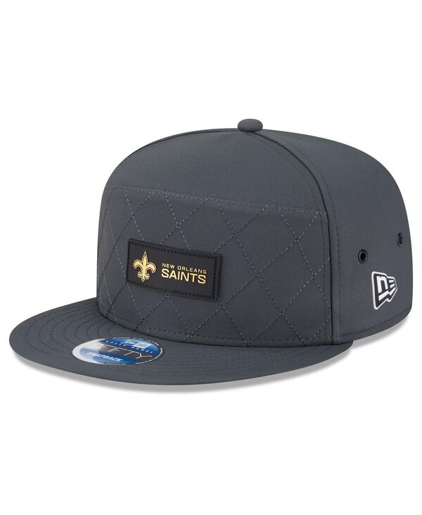 ニューエラ メンズ アクセサリー 帽子 New Era Men's Charcoal New Orleansaints 2025 Sideline Cold Weather Split Panel 9FIFTY Snapback Hat Charcoal チャコール
