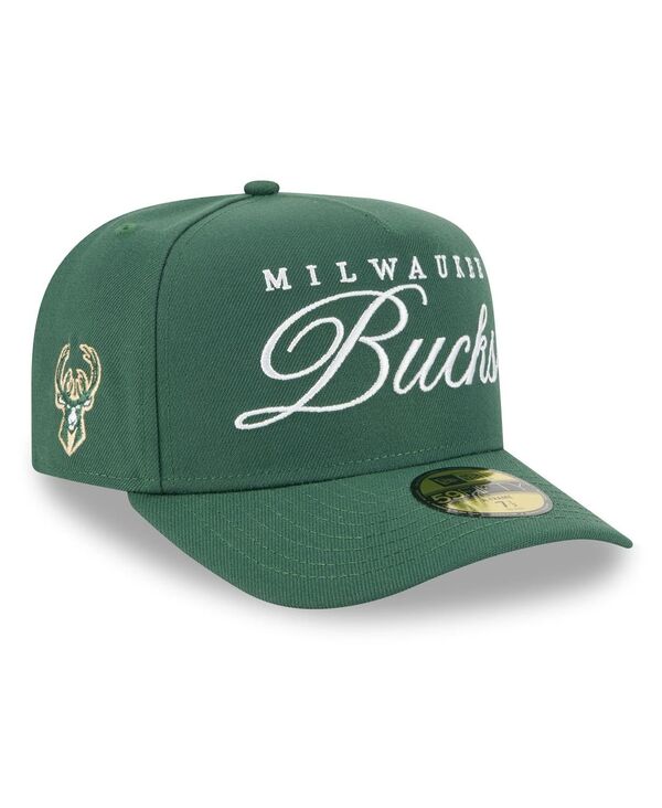 ニューエラ メンズ アクセサリー 帽子 New Era Men's Hunter Green Milwaukee Bucks 2025 NBA Draft A-Frame 59FIFTY Fitted Hat Hunter Green グリーン