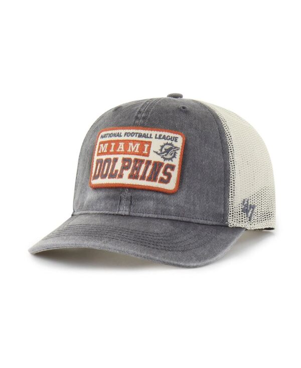 47 ブランド メンズ アクセサリー 帽子 Tシャツ '47 Brand Men's Charcoal Miami Dolphins Canteen Relaxed Trucker Adjustable Hat Charcoal チャコール