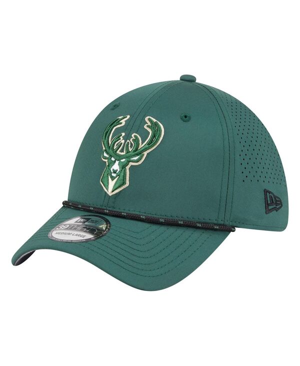 ニューエラ メンズ アクセサリー 帽子 New Era Men's Hunter Green Milwaukee Bucks Featherweight Poly Rope Flex 39Thirty Hat Hunter Green グリーン