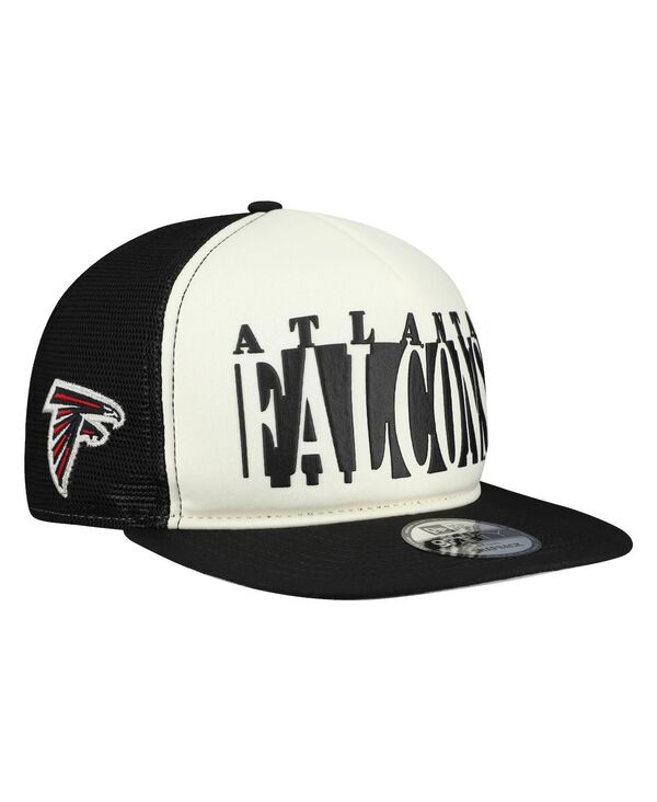 ニューエラ メンズ アクセサリー 帽子 カットアウト New Era Men's Cream/Black Atlanta Falcons Cutout A-Frame 9FIFTY Snapback Hat Cream Black クリーム