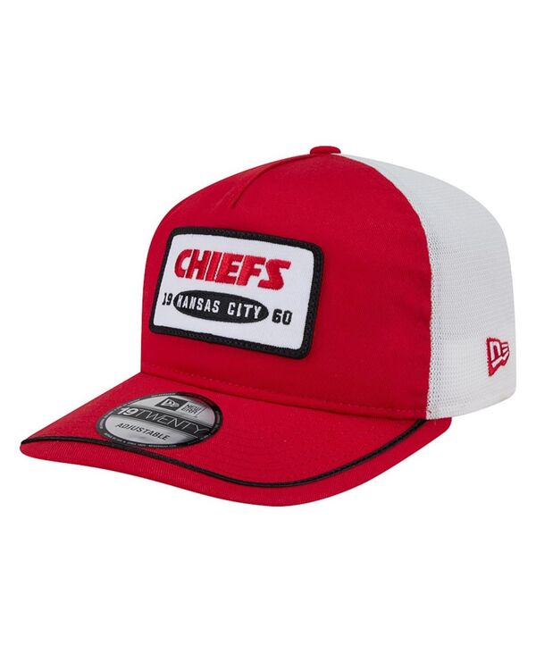 ニューエラ メンズ アクセサリー 帽子 New Era Men's Red/White Kansas City Chiefs Patch 19TWENTY Adjustable Hat Red White ホワイト