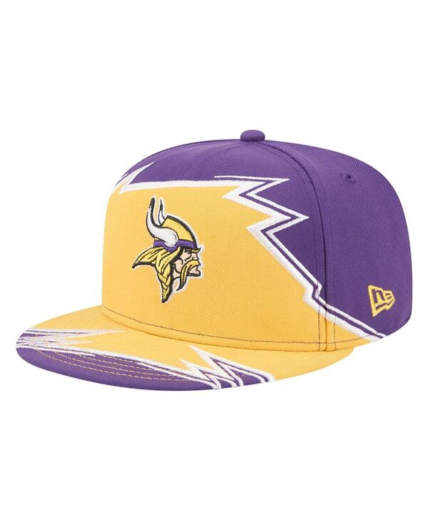 ニューエラ メンズ アクセサリー 帽子 New Era Men's Purple/Gold Minnesota Vikings Break 59FIFTY Fitted Hat Purple Gold パープル｜ReVida 店