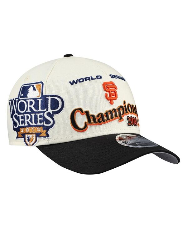 ニューエラ メンズ アクセサリー 帽子 New Era Men's Cream/Black San Francisco Giants World Series 9FORTY M-Crown A-Frame Adjustable Hat Cream Black クリーム|ReVida 店