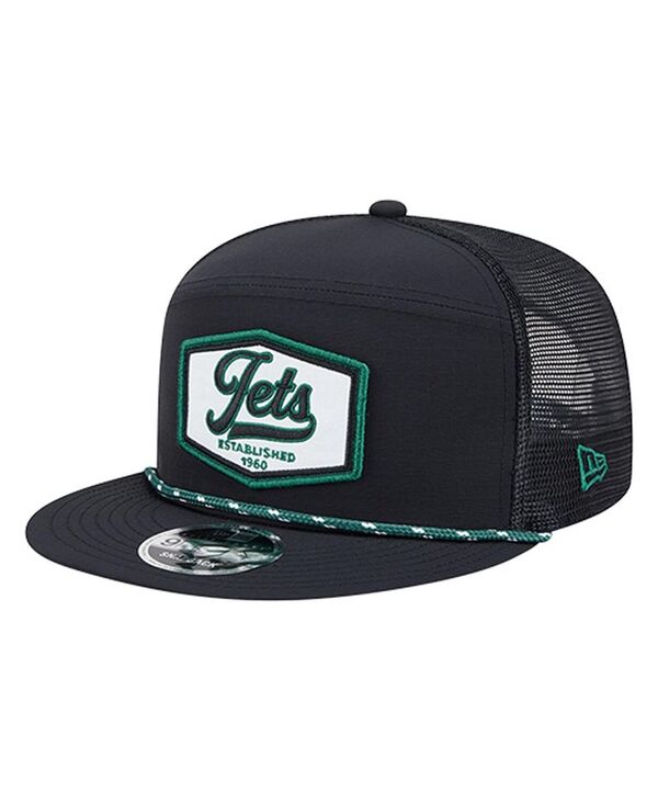 ニューエラ メンズ アクセサリー 帽子 New Era Men's Black New York Jets Ripstopatch 9FIFTY Split Panel Snapback Hat Black ブラック