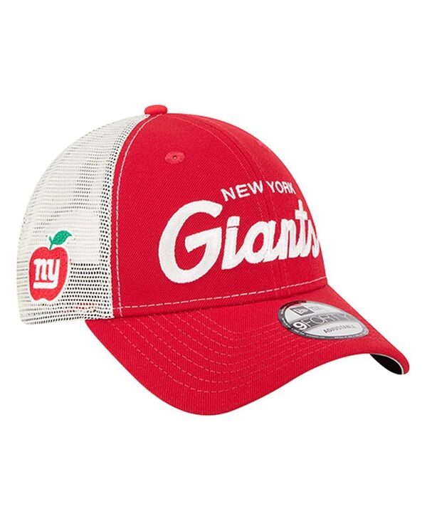 ニューエラ メンズ アクセサリー 帽子 New Era Men's Red New York Giants Apple Trucker 9FORTY Adjustable Hat Red レッド