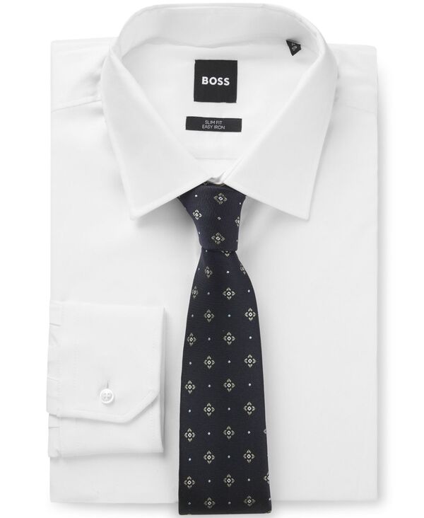 ヒューゴボス メンズ 付属品 タイ 地絹 Hugo Boss Men\u0027silk-Blendiagonal Stripe Tie Dark Blue 青み