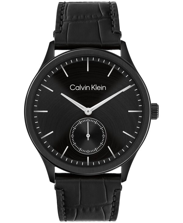 カルバンクライン メンズ アクセサリー 腕時計 レザー Calvin Klein Men Tailored Black Leather Strap Watch 42mm Black ブラック
