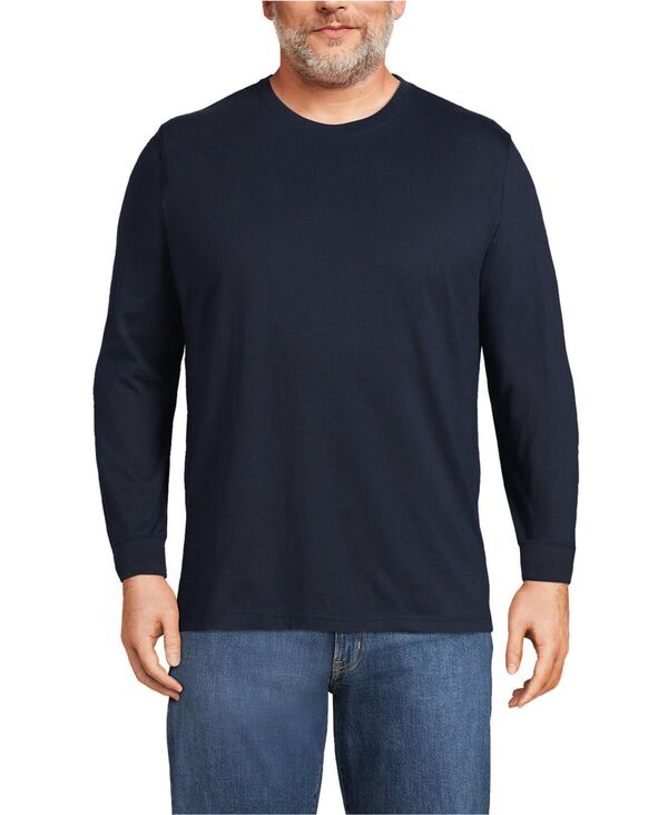 ランズエンド メンズ トップス Tシャツ トール Lands' End Big & Tall Super-T Long Sleeve T-Shirt Radiant navy ネイビー