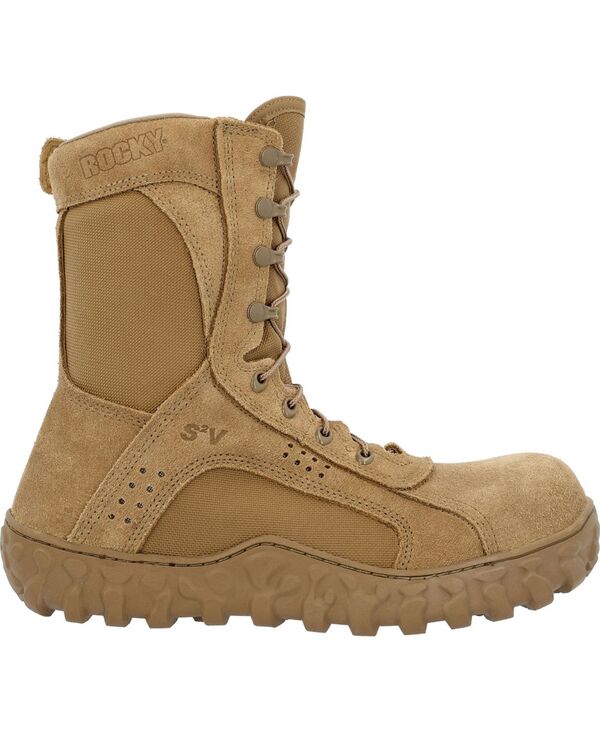 ロッキー メンズ シューズ ブーツ・レインブーツ ROCKY Men's2V Side Zip Composite Toe Tactical Military Boot Coyote brown ブラウン