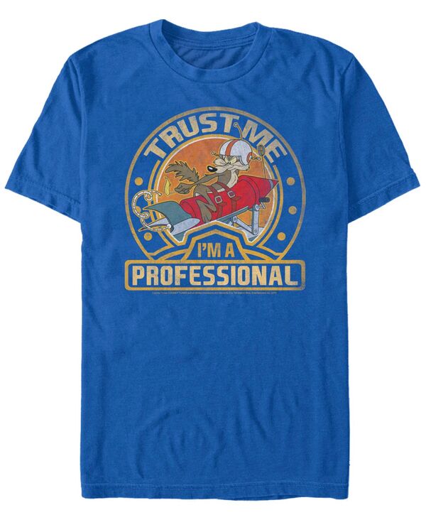 フィフスサン メンズ トップス Tシャツ Fifth Sun Looney Tunes Men's Wile. Coyote Trust Me I'M A Professional Short Sleeve T-Shirt Royal
