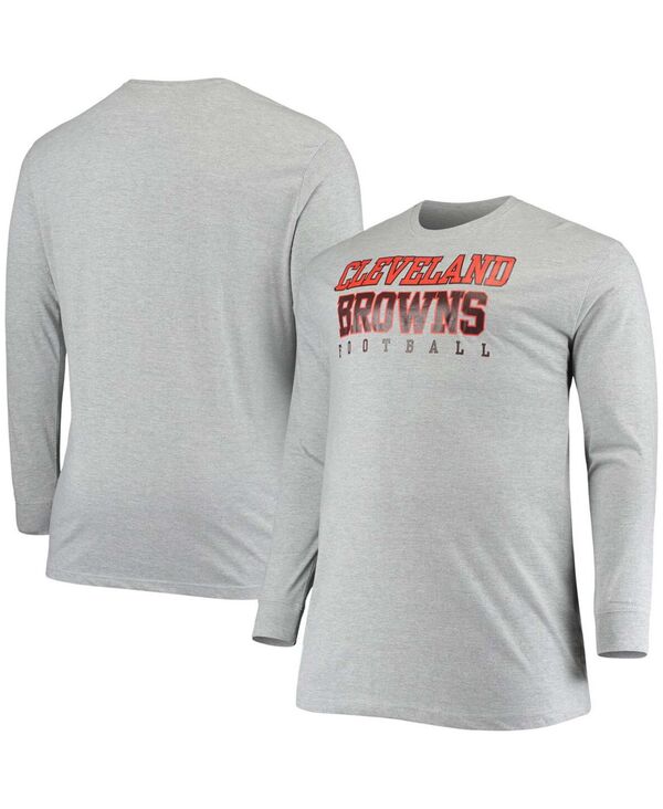 ファナティクス メンズ トップス Tシャツ トール Fanatics Men's Big and Tall Heathered Gray Cleveland Browns Practice Long Sleeve T-shirt Heather Gray グレー