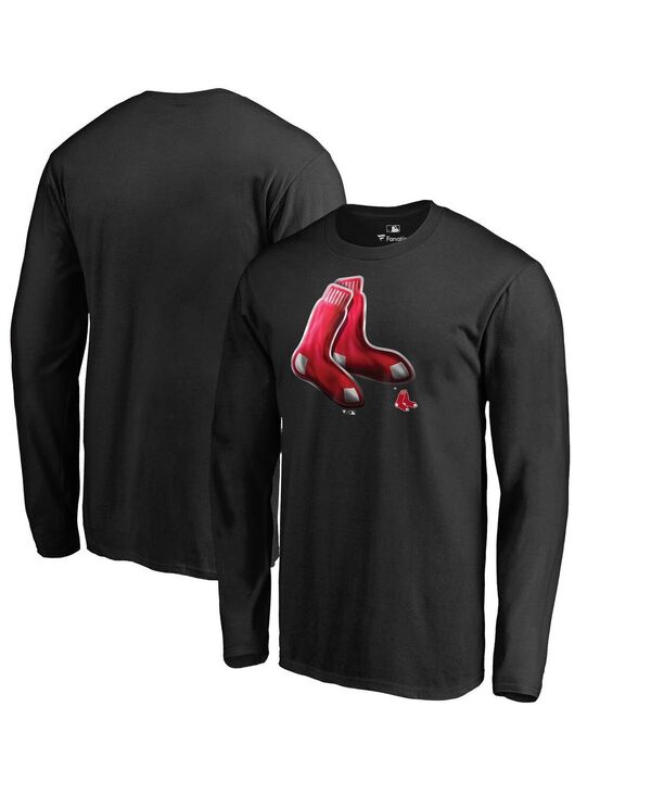 ファナティクス メンズ トップス Tシャツ Fanatics Men's Black Boston Red Sox Midnight Mascot Long Sleeve T-shirt Black ブラック