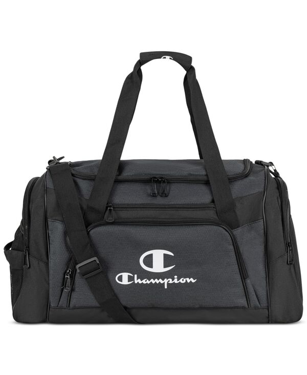 チャンピオン メンズ バッグ ロゴ Champion Men'stadium Logo Duffel Bag Black Grey ブラック
