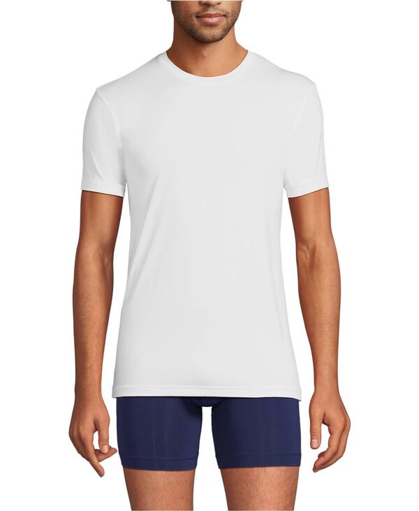 ランズエンド メンズ トップス Tシャツ クルーネック Lands' End Men's Flex Performance Crewneck Undershirt White ホワイト