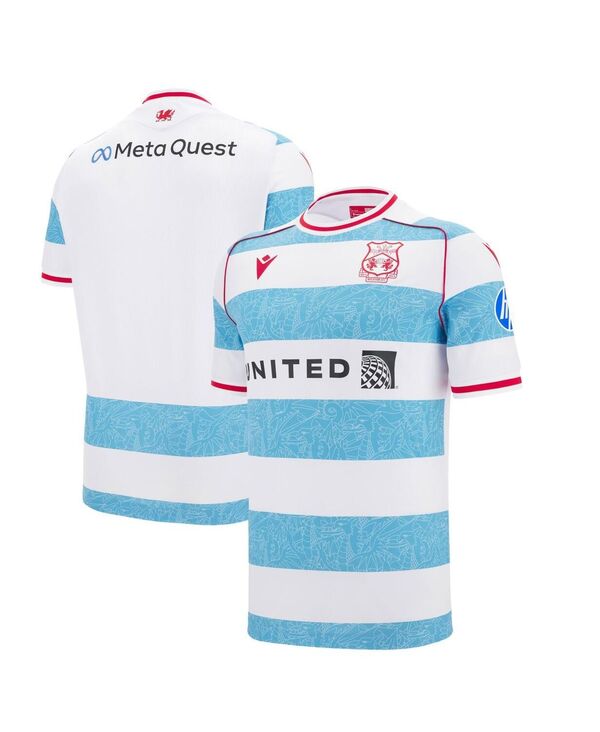 マクロン メンズ トップス プルオーバー プルオーバー Macron Men\u0027s White Wrexham 2025/26 Third Replica Jersey White Light Blue 白いこと