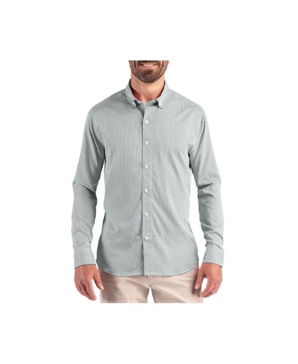 カッターアンドバック メンズ トップス シャツ トール Cutter & Buck Tallong Sleeve Dresshirt Hunter/white ホワイト