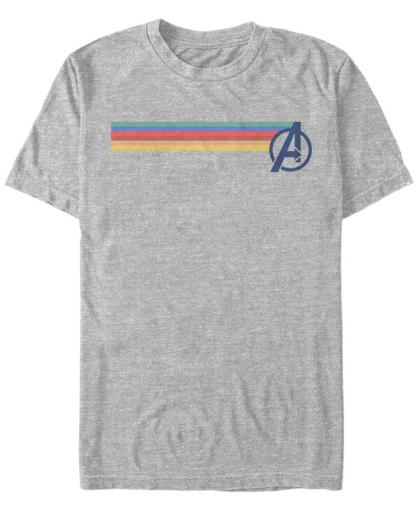 フィフスサン メンズ トップス Tシャツ ロゴ Fifth Sun Marvel Men's Comicollection Avengers Multi Stripe Logo Short Sleeve T-Shirt Heather Gray グレー