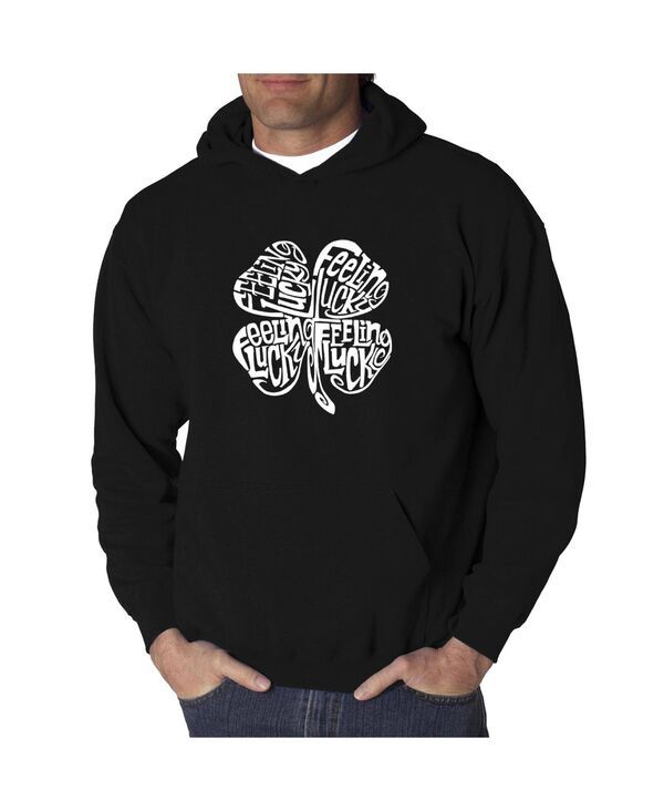 エルエーポップアート メンズ アウター パーカー・スウェット シャツ LA Pop Art Men's Word Art Hooded Sweatshirt - Feeling Lucky Black ブラック｜ReVida 店