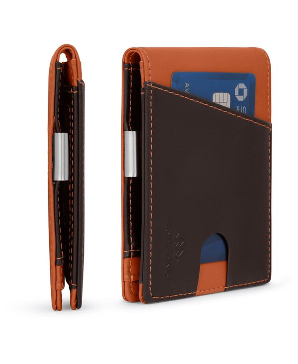 ミオマリオ メンズ アクセサリー 財布 Mio Marino Men'slim Bifold Wallet with Money Clip Gray/beige グレー