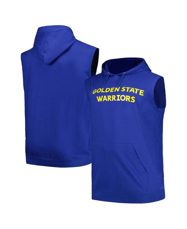 ファナティクス メンズ トップス シャツ トール ジャージー パーカー Fanatics Men's Royal Golden State Warriors Big and Tall Jersey Muscle Pullover Hoodie Royal