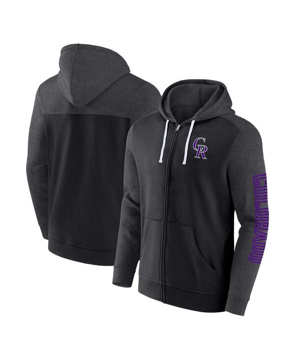 ファナティクス メンズ アウター パーカー・スウェット Fanatics Men's Black Colorado Rockies Offensive Line Up Full-Zip Hoodie Black ブラック