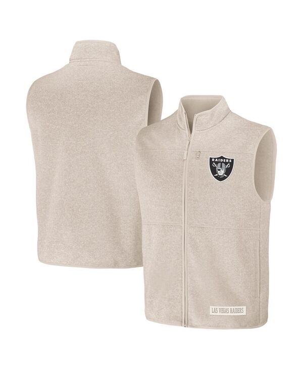 ファナティクス メンズ アウター 編み物・スウェーター 限りない Fanatics Men\u0027s NFL x Darius Rucker Collection by Oatmealas Vegas Raiders Full-Zip Sweater Vest Oatmeal オートミール