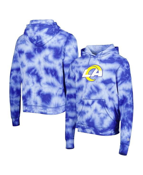 ニューエラ メンズ アウター パーカー・スウェット New Era Men's Royalos Angeles Rams Team Tie-Dye Pullover Hoodie Royal
