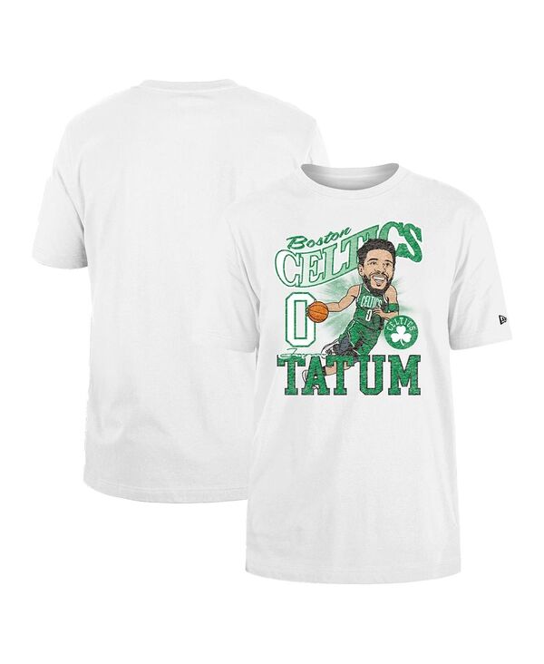 ニューエラ メンズ トップス Tシャツ New Era Men's Jayson Tatum Boston Celtics Caricature Player T-Shirt White ホワイト