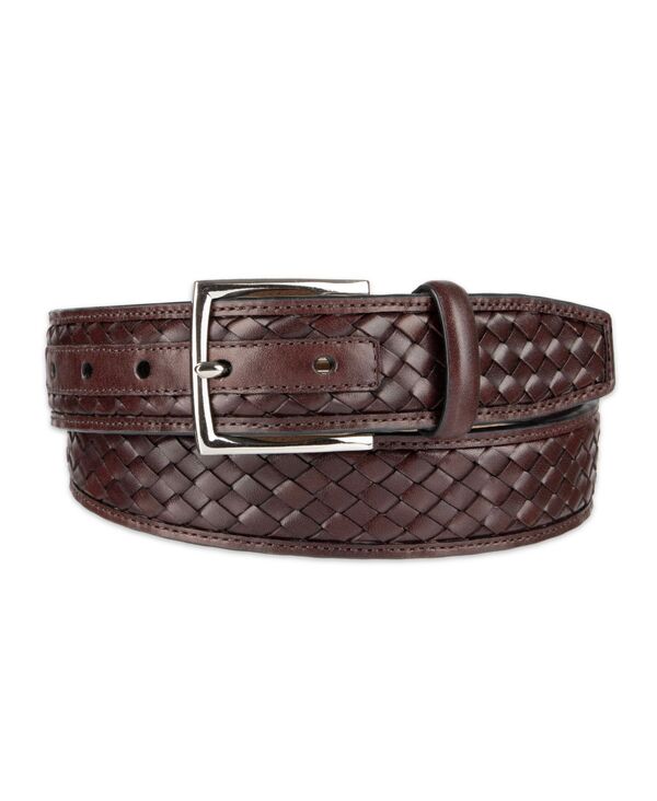 電話を掛けるハーン メンズ 付属品 胴締め なめし革 Cole Haan Men\u0027s Woven Inlay Leather Dress Belt Brown 赤銅色