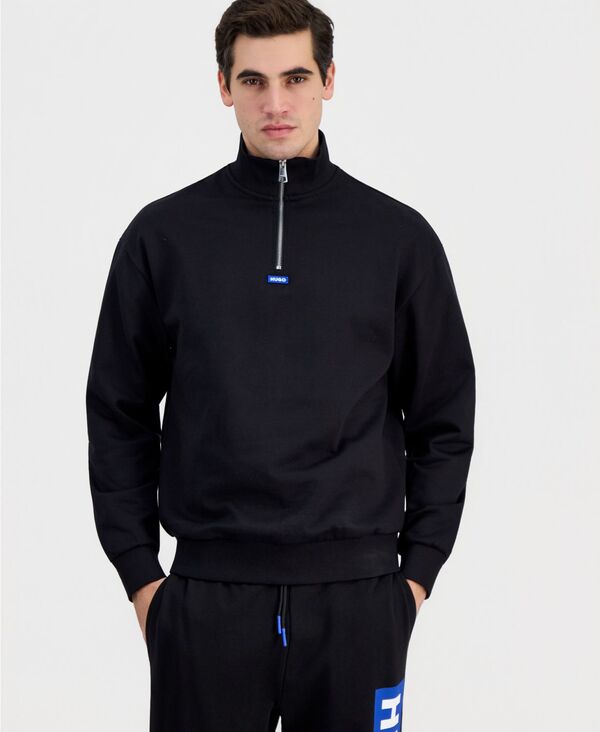 ヒューゴボス メンズ アウター ニット・セーター Hugo Boss Men's Neeler Quarter-Zip Sweater BLACK ブラック
