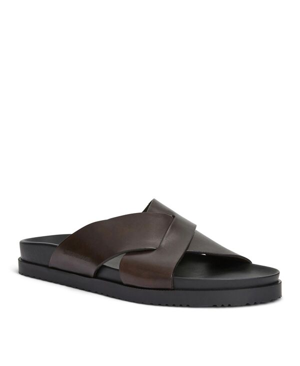ブルーノマグリ メンズ シューズ サンダル なめし革 Bruno Magli Men\u0027s Bologna Leather Crisscrossandals Dark Brown 赤銅色