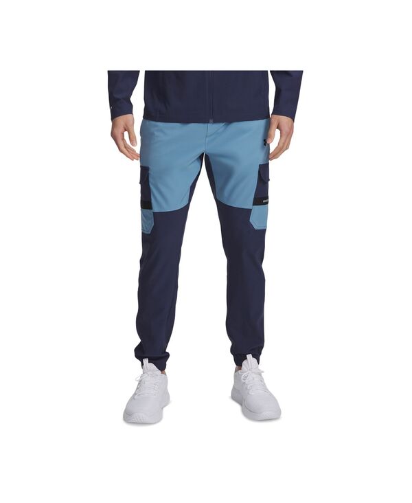 アンダーアーマー メンズ ボトムス カジュアルパンツ Under Armour Men's Pull-On Regular-Fit Pants Washed navy/Blue smoke/Black ブラック｜ReVida 店