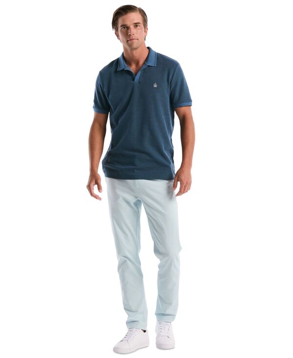 オリジナルペンギン メンズ トップス ポロシャツ Original Penguin Men's Jacquard Honeycomb Pull-On Polo Shirt Copen Blue ブルー|ReVida 店