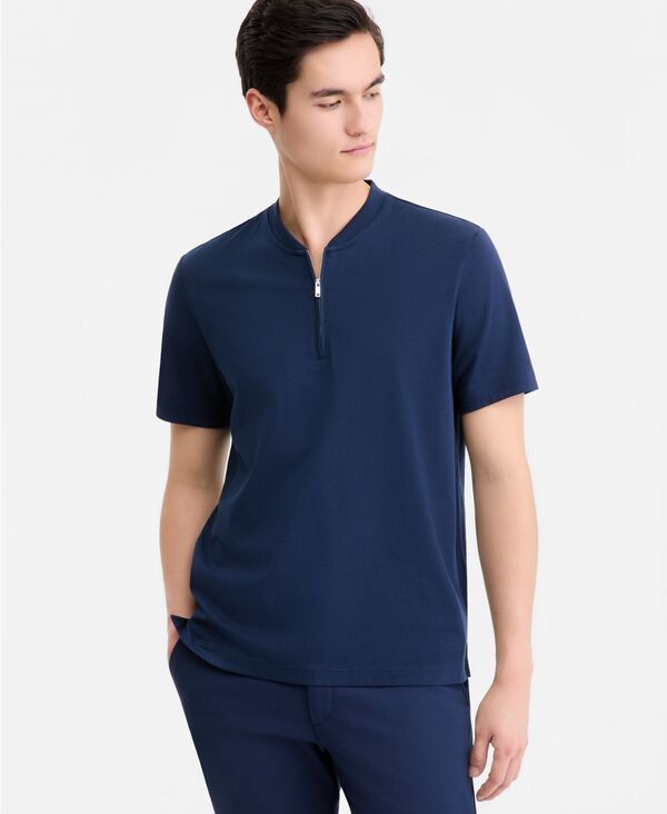 アルファニ メンズ トップス ポロシャツ 半袖 コットン Alfani Men'short-Sleeve Mercerized Cotton Baseball Polo Shirt Neo Navy ネイビー
