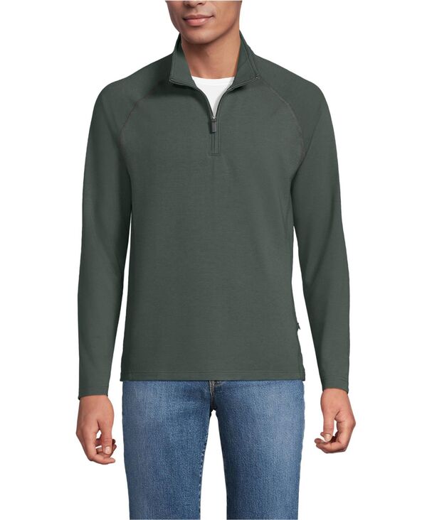 ランズ挙げ句の果て メンズ アウター 編み物・スウェーター ハーフジップ Lands\u0027 End Men\u0027s Long Sleeve Quarter Zip Sweaters Evening forest フォレスト