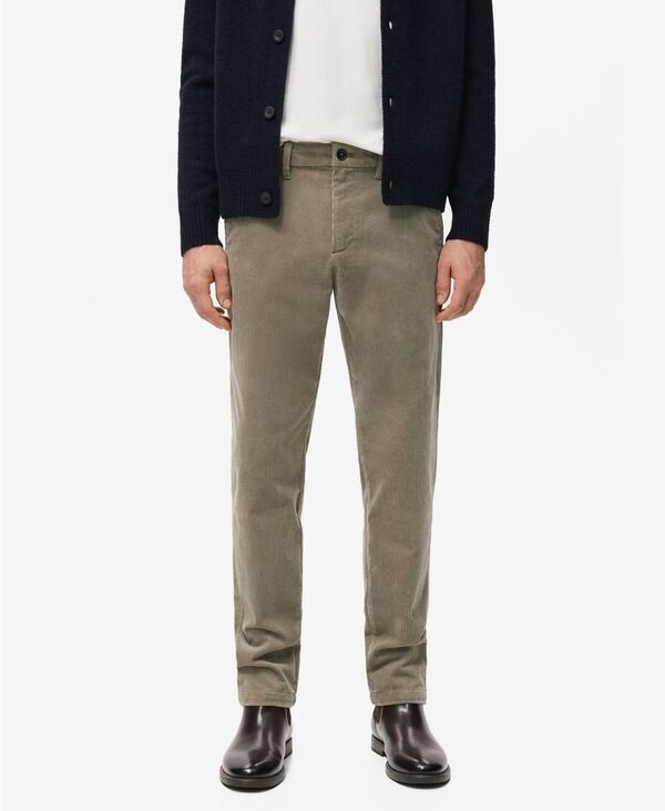 マンゴ メンズ ボトムス カジュアルパンツ コーデュロイ MANGO Men's Corduroy Slim-Fit Pants Beige ベージュ