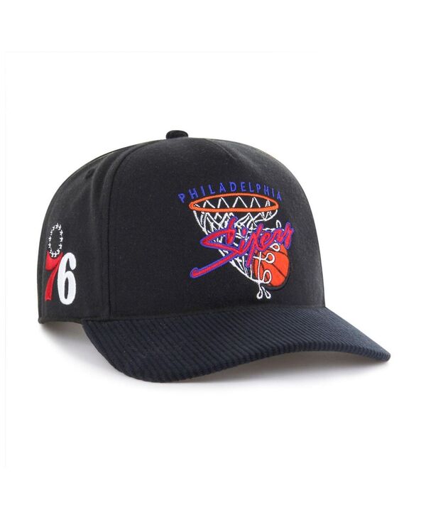 47 ブランド メンズ アクセサリー 帽子 '47 Brand Men's Black Philadelphia 76ers Nothing But Net Hitch Adjustable Hat Black ブラック