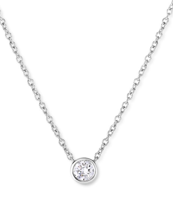 フォーエバー グロウン ダイヤモンズ レディース アクセサリー ネックレス・チョーカー・ペンダントトップ レース Forever Grown Diamonds Lab-Creatediamond Bezel Solitaire Pendant Necklace (1/5 ct.w.) in Sterling Silver 18" + 2" extender Sterling Silver シルバー｜ReVida 店