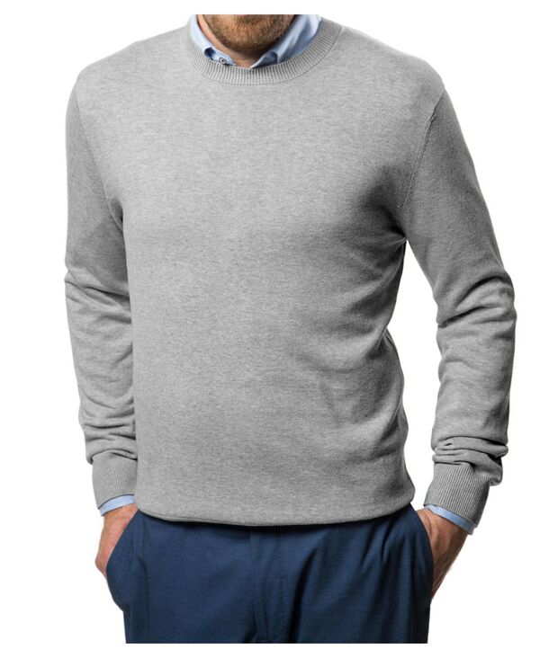 ミオマリオ メンズ アウター ニット・セーター Mio Marino Men's Winter Crew Lightweight Pullover Sweater Light ash アッシュ｜ReVida 店