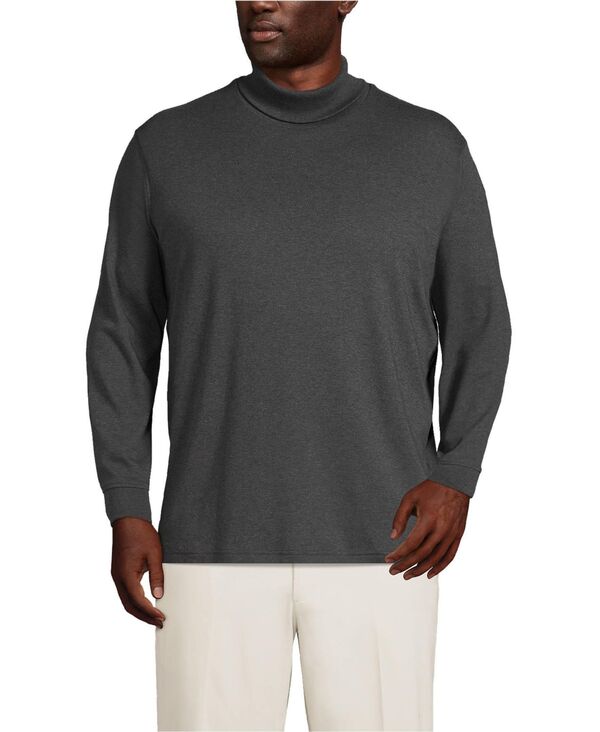 ランズ挙げ句のはて メンズ トップス プルオーバー タートルネック トール 綿織物 Lands\u0027 End Big \u0026 Tall Cotton Supima Turtleneck Dark charcoal heather 濃灰色