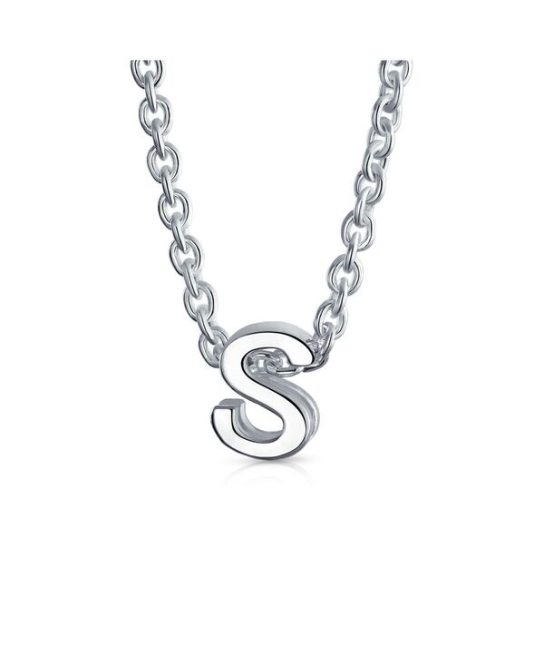 ブリング レディース アクセサリー ネックレス・チョーカー・ペンダントトップ レース Bling Jewelry Tiny Block Letter Alphabet Initial A-Z Dainty Pendant Necklace .925 Sterling Silver s シルバー